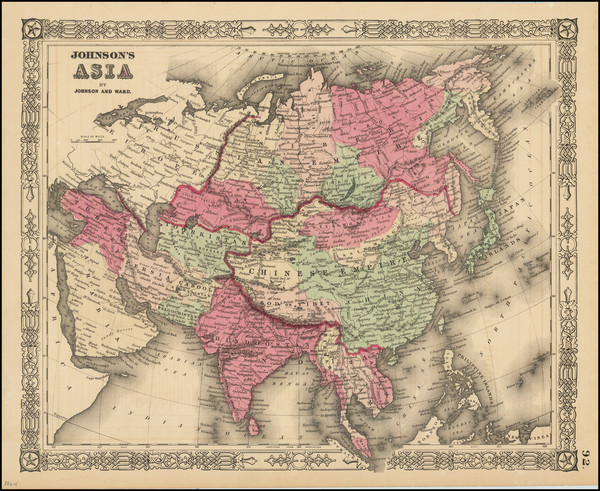 15-Asia Map By Alvin Jewett Johnson  &  Benjamin P Ward