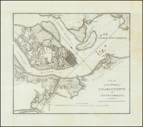 7-Southeast, South Carolina and American Revolution Map By Charles Stedman / William Faden