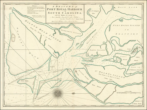 3-South Carolina Map By James Cook (active 1762-1775)