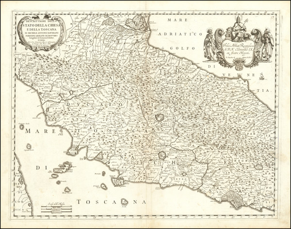 52-Northern Italy and Southern Italy Map By Giacomo Giovanni Rossi - Giacomo Cantelli da Vignola