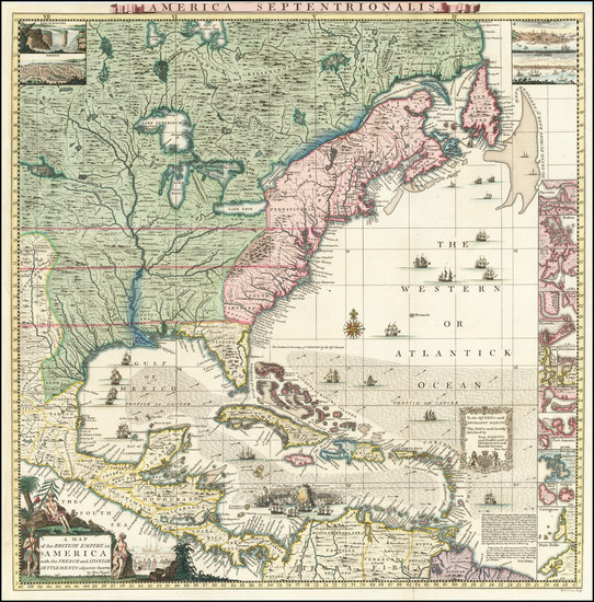 89-United States, North America and Canada Map By Henry Popple