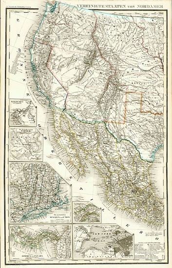 58-Southwest, Rocky Mountains and California Map By G Heck