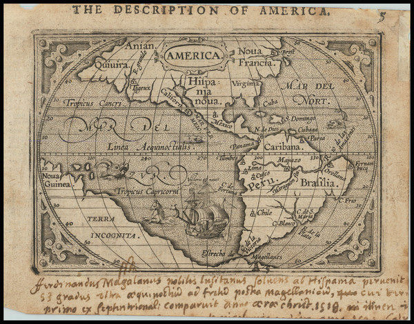 98-Western Hemisphere and America Map By Abraham Ortelius