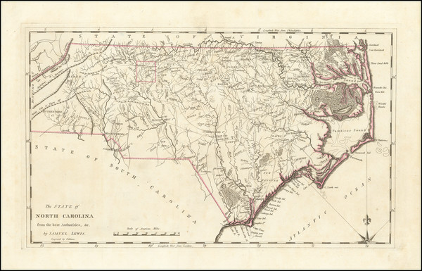 12-North Carolina Map By Mathew Carey