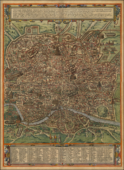 59-Rome Map By Georg Braun  &  Frans Hogenberg