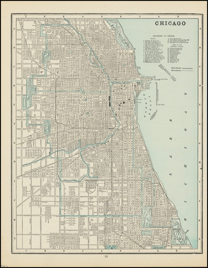 76-Chicago Map By George F. Cram