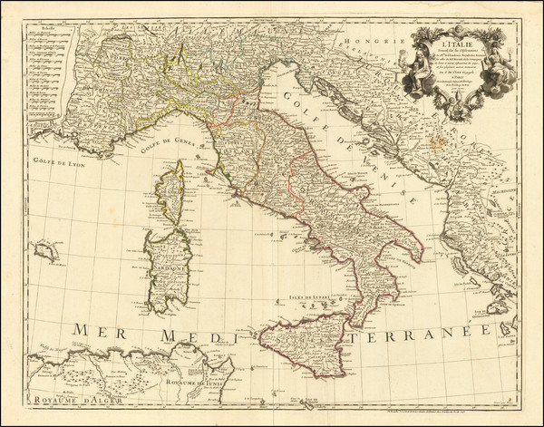 70-Italy Map By Philippe Buache