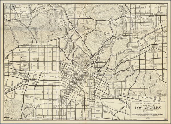 54-Los Angeles Map By Automobile Club of Southern California