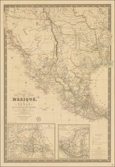 10-Texas, Southwest, Utah, Rocky Mountains, Mexico and California Map By Adrien-Hubert Brué