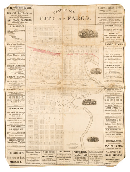 91-North Dakota Map By Theophilus Bhyrd Von Michalowski