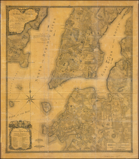 34-New York City Map By Bernard Ratzer / Joseph Hutchins Colton