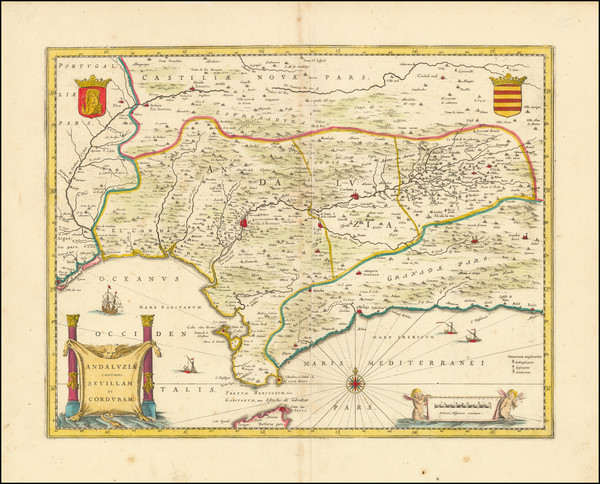 44-Spain Map By Willem Janszoon Blaeu