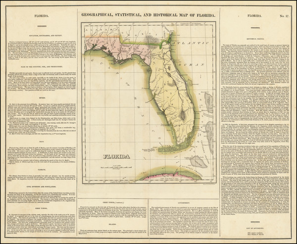 32-Florida Map By Henry Charles Carey  &  Isaac Lea