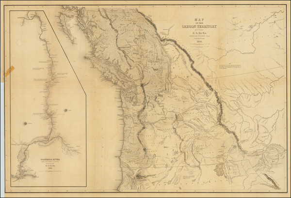 74-Idaho, Montana, Wyoming, Oregon, Washington, California and Canada Map By Charles Wilkes