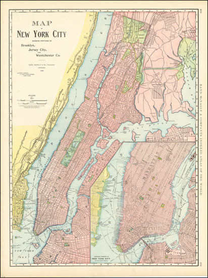 87-New York City Map By Rand McNally & Company