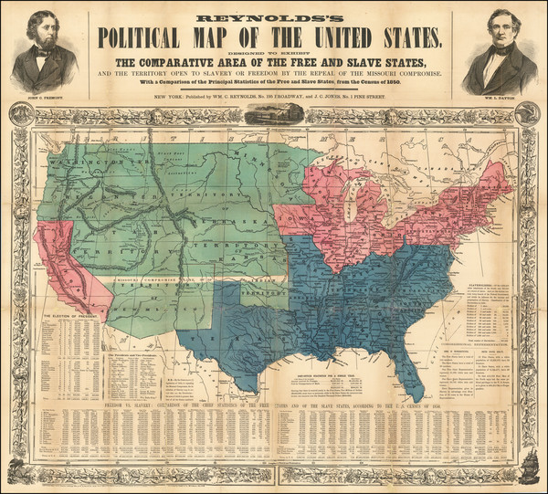 50-United States and Civil War Map By William C. Reynolds