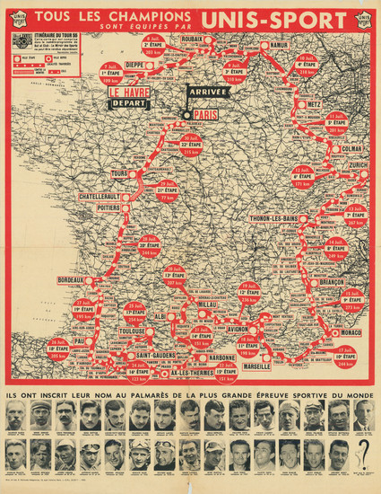 70-France and Pictorial Maps Map By Unis-Sport