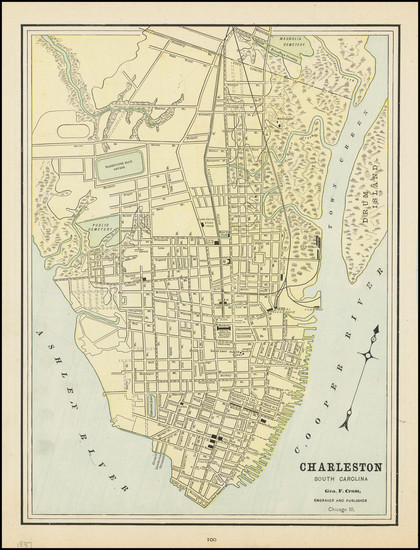 55-South Carolina Map By George F. Cram