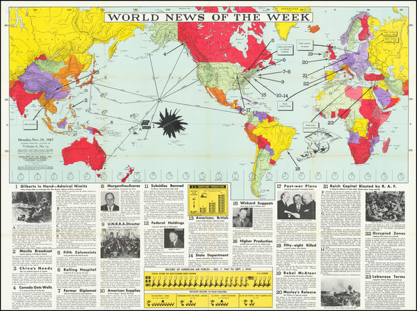 22-World and World War II Map By News Map of the Week Inc.