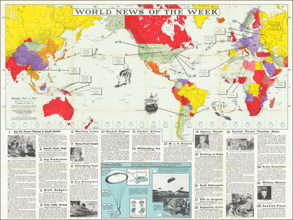 32-World and World War II Map By News Map of the Week Inc.