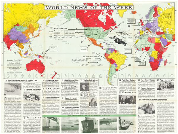 85-World and World War II Map By News Map of the Week Inc.