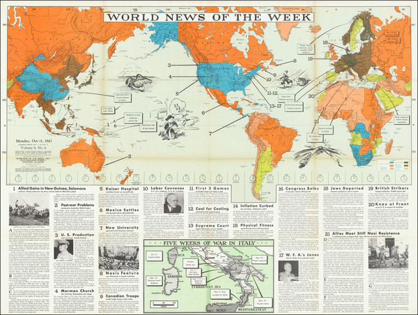 59-World and World War II Map By News Map of the Week Inc.