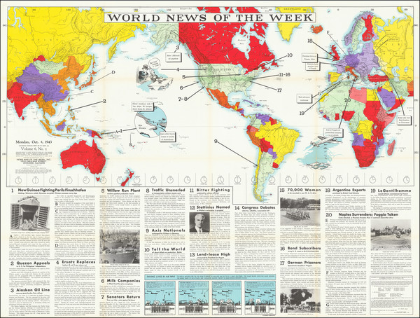 56-World and World War II Map By News Map of the Week Inc.