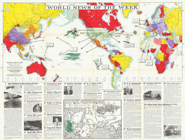 32-World and World War II Map By News Map of the Week Inc.
