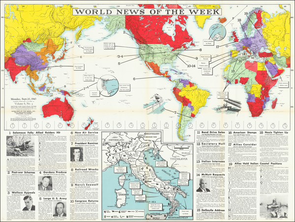 10-World and World War II Map By News Map of the Week Inc.