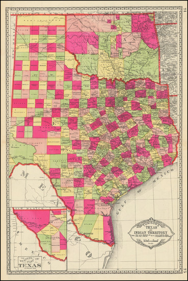 23-Texas and Plains Map By H.C. Tunison