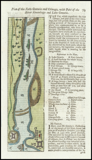 72-New York State Map By Gentleman's Magazine