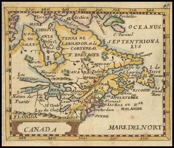 54-New England, Midwest, Canada and Eastern Canada Map By Johann Christoph Beer