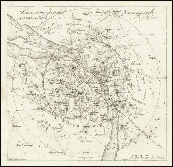 80-Celestial Maps Map By Jozef Franciszek Leski