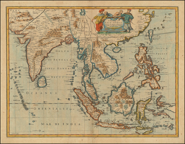 89-India, Southeast Asia, Philippines, Indonesia, Malaysia and Thailand, Cambodia, Vietnam Map By 