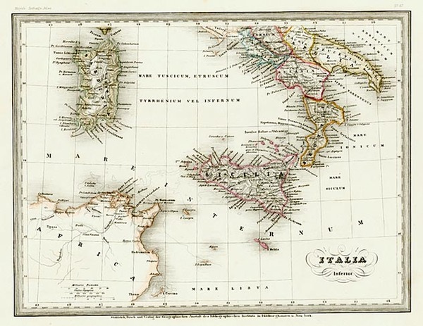 57-Europe and Italy Map By Joseph Meyer