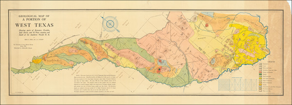 98-Texas Map By Benjamin F. Hill  &  J.A. Udden