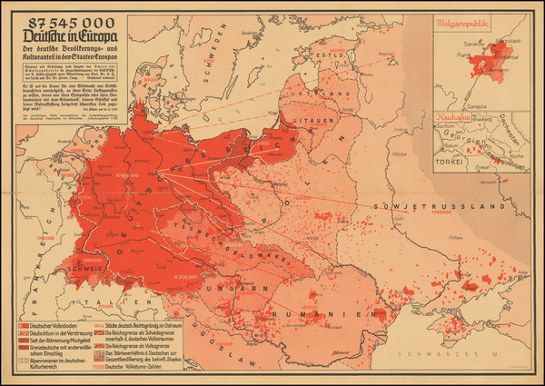 34-Central & Eastern Europe, World War II and Germany Map By Arnold Hillen-Ziegfeld