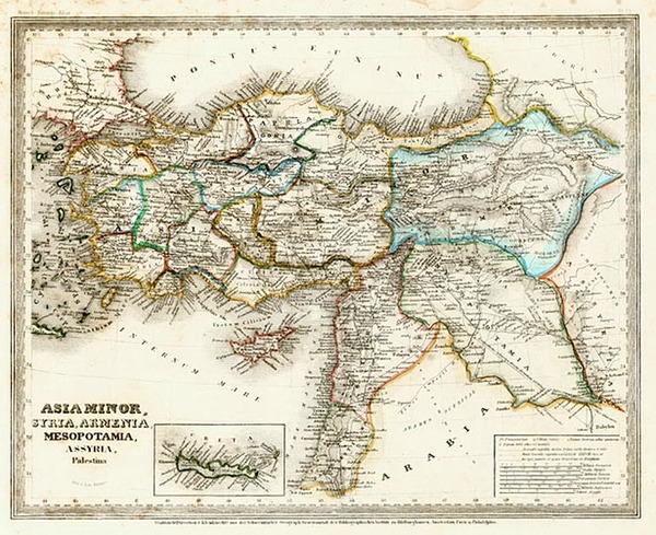 90-Europe, Mediterranean, Asia, Middle East and Turkey & Asia Minor Map By Joseph Meyer