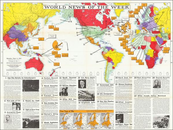 10-World and World War II Map By News Map of the Week Inc.