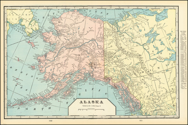 50-Alaska and Western Canada Map By George F. Cram
