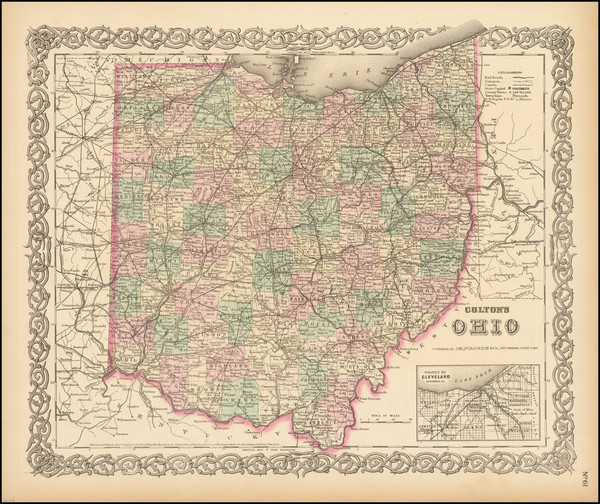 44-Ohio Map By G.W.  & C.B. Colton