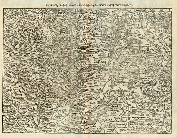 49-Europe and Switzerland Map By Sebastian Munster