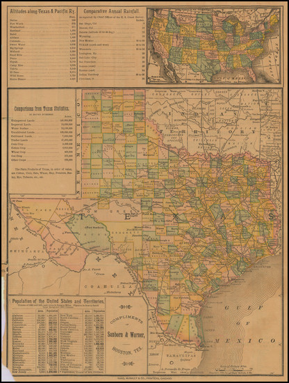 68-Texas Map By Rand McNally & Company