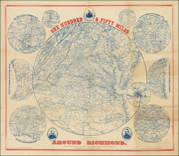 76-Virginia and Civil War Map By Charles Magnus