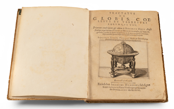 62-Globes & Instruments and Rare Books Map By Robert Hues / Jodocus Hondius II