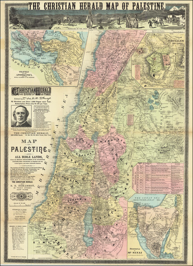 54-Holy Land Map By B. S. Demarest