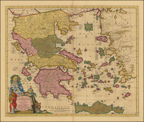 41-Greece Map By Nicolaes Visscher I