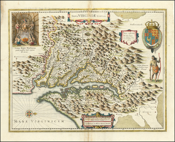 87-Maryland, Southeast and Virginia Map By Henricus Hondius