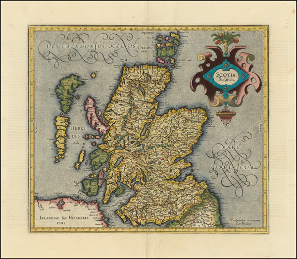 63-Scotland Map By  Gerard Mercator