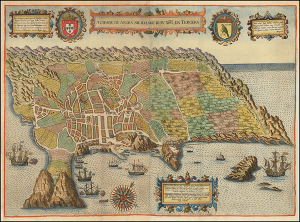 59-Portugal and Azores Map By Theodor De Bry